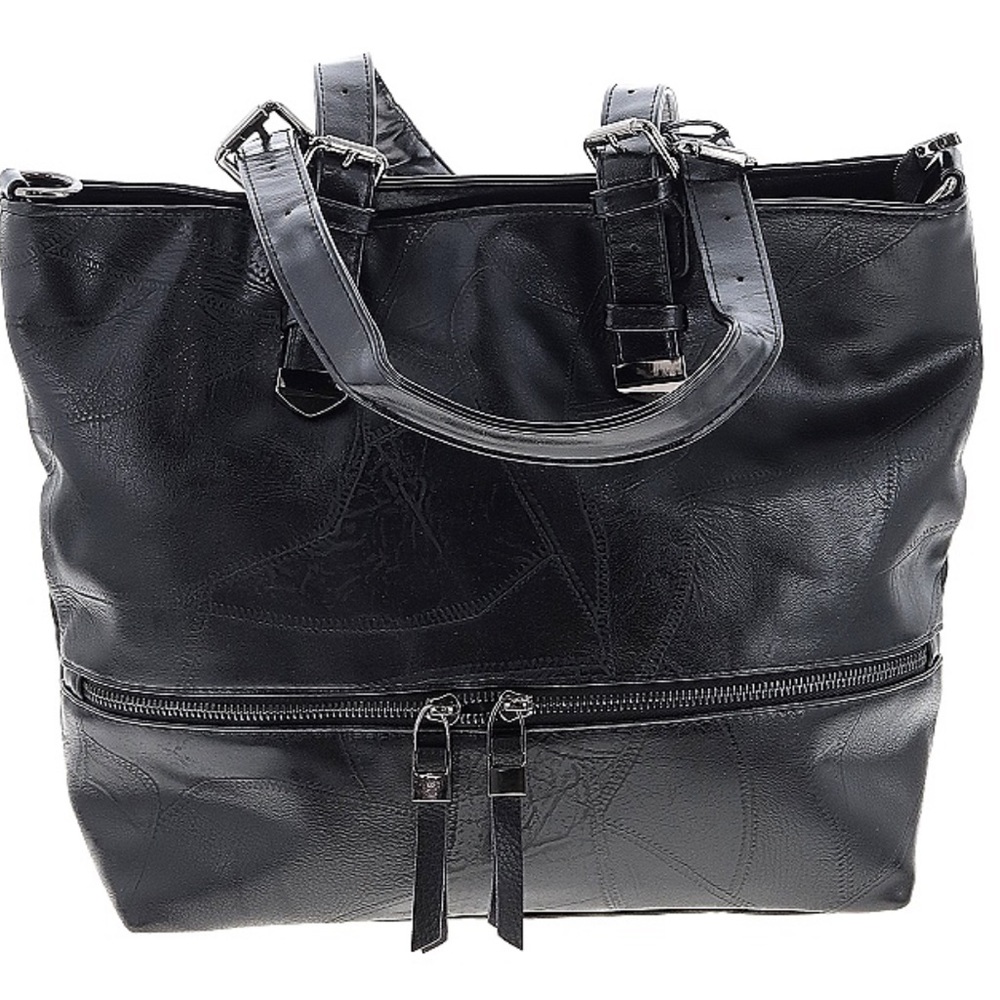 💗👛DESIGNER HANDBAG PURSE👛💗BAG BIG HUGE LARGE NWOT BLACK LEATHER👀LOOK - Picture 3 of 14